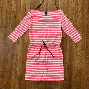 Striped drawstring dress